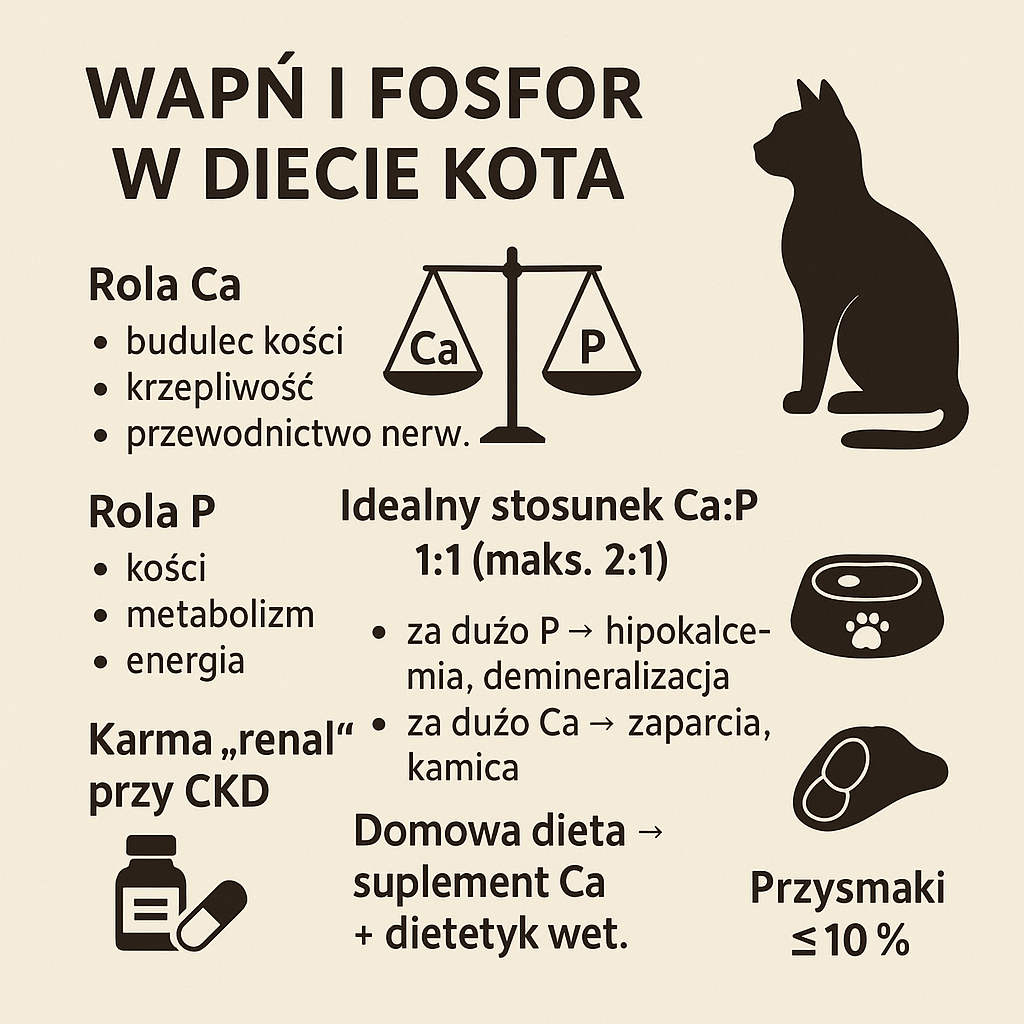 Rola wapnia i fosforu w kociej diecie