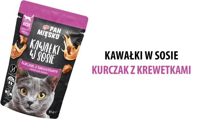 Karmy mokre Pan Mięsko Kurczak z krewetką