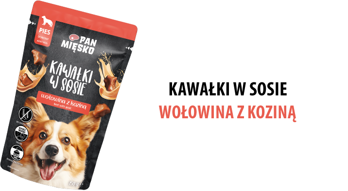 Karmy mokre Pan Mięsko Wołowina z Koziną