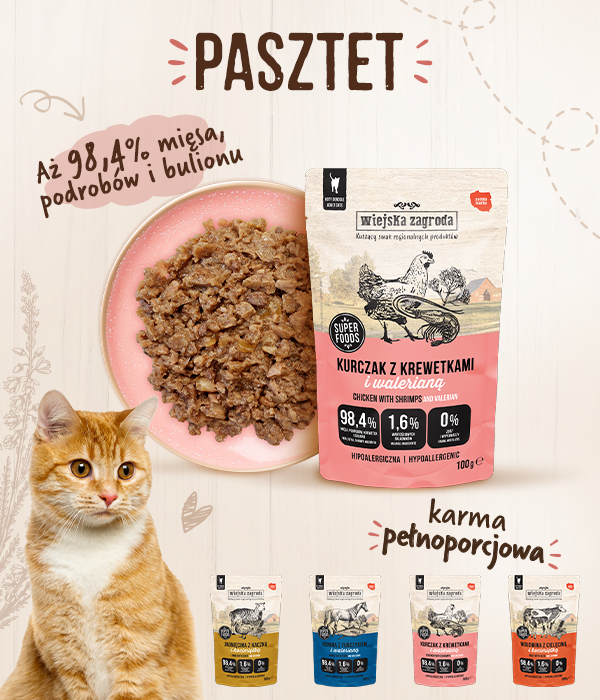 Paszety dla kota od Wiejskiej Zagrody
