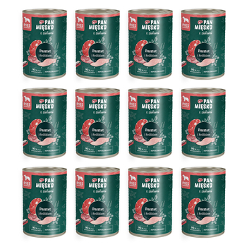 Zestaw Karma mokra dla psa Pan Mięsko z Ziołami Pasztet z królikiem 400 g x 12 szt.