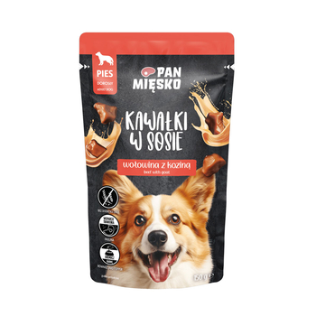 Pan Mięsko Karma mokra dla psa Kawałki w sosie Wołowina z koziną (dorosły) 150 g