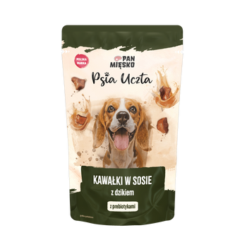 Pan Mięsko Karma mokra dla psa Psia Uczta Kawałki w sosie z dzikiem (dorosły) 150g