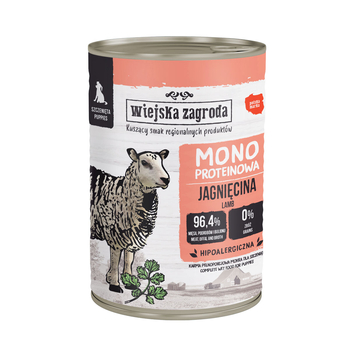 Karma mokra dla psa Wiejska Zagroda Jagnięcina monoproteinowa 400 g (szczeniak)