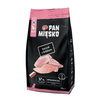 Karma sucha dla kota Pan Mięsko Kurczak z królikiem XS 1,6 kg (kociak)
