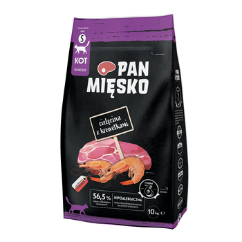 Pan Mięsko karma sucha dla kota Cielęcina z krewetkami S 10 kg