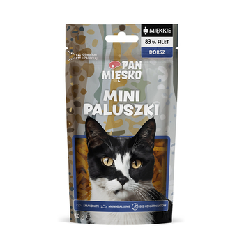 Przysmak dla kota Pan Mięsko Mini paluszki Dorsz 50g (dorosły)