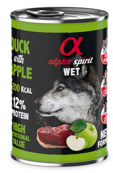 Karma mokra dla psa Alpha Spirit Duck with Apple 400 g