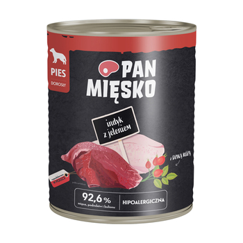 Pan Mięsko Karma mokra dla psa Indyk z jeleniem (dorosły) 800g (6 szt/op)