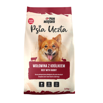 Karma półmiękka dla psa Pan Mięsko  Psia Uczta Wołowina z królikiem (dorosły) 2,8kg