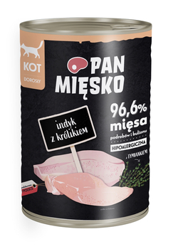 Karma mokra dla kota Pan Mięsko Indyk z królikiem 400 g