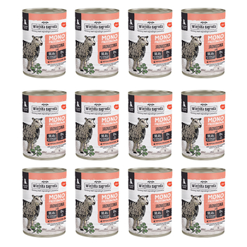 Zestaw Karma mokra dla psa Wiejska Zagroda Jagnięcina monoproteinowa  (szczeniak) 400 g x 12 szt.