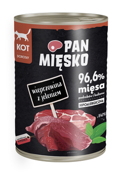 Karma mokra dla kota Pan Mięsko Wieprzowina z jeleniem 400 g