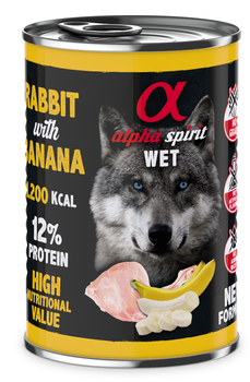 Karma mokra dla psa Alpha Spirit Rabbit with Banana 400 g