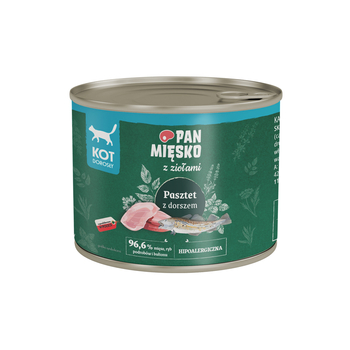 Pan Mięsko Karma mokra dla kota z Ziołami Pasztet z dorszem (dorosły) 200g