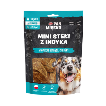 Przysmak dla psa Pan Mięsko Mini steki z indyka (dorosły) 80g