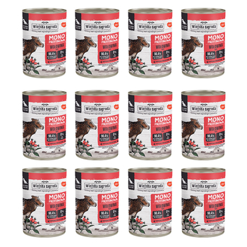 Zestaw Karma mokra dla psa Wiejska Zagroda Wołowina monoproteinowa 400 g x 12 szt.