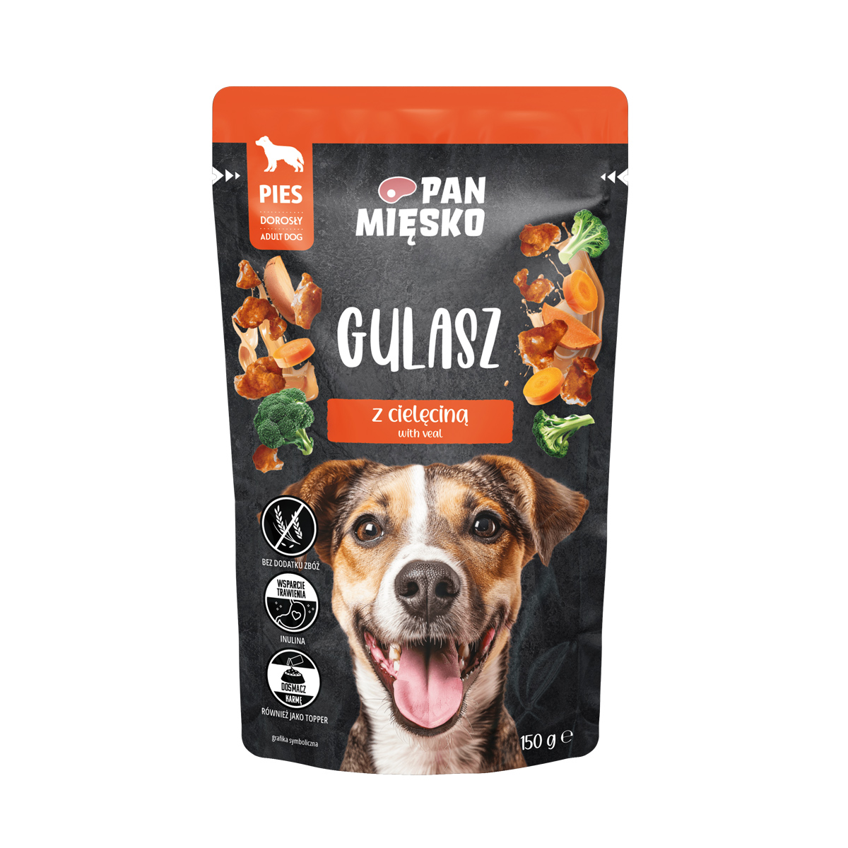 Karma mokra dla psa Pan Mięsko Gulasz Indyk z cielęciną (dorosły) 150g