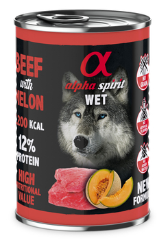 Karma mokra dla psa Alpha Spirit Beef with Melon 400 g