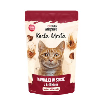 Karma mokra dla kota Pan Mięsko Kocia Uczta Kawałki w sosie z królikiem (dorosły) 85g