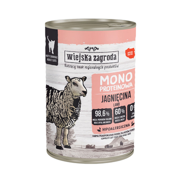 Wiejska Zagroda mokra karma dla kota Jagnięcina 400g