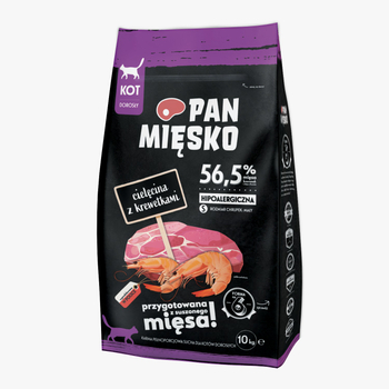 Pan Mięsko karma sucha dla kota Cielęcina z krewetkami S 10 kg