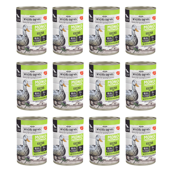 Zestaw Karma mokra dla psa Wiejska Zagroda Kaczka monoproteinowa 400 g x 12 szt.
