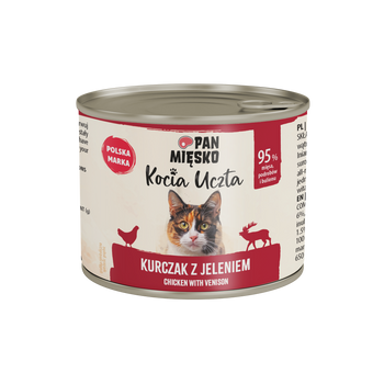 Karma mokra dla kota Pan Mięsko Kocia Uczta Kurczak z jeleniem (dorosły) 200g
