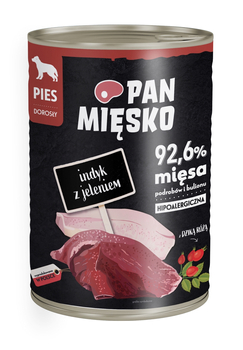 Karma mokra dla psa Pan Mięsko Indyk z jeleniem 400 g