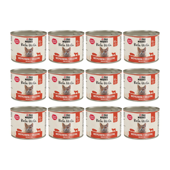 Zestaw Karma mokra dla kota Pan Mięsko Kocia Uczta Wieprzowina z cielęciną (dorosły) 200g x 12 szt.