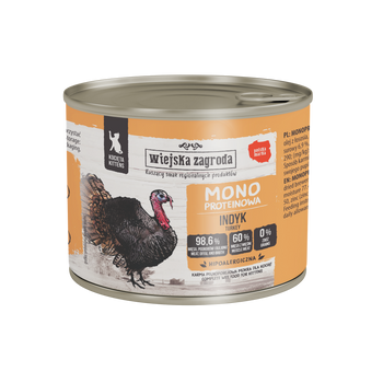 Wiejska Zagroda mokra karma dla kota Indyk dla kociąt 200g