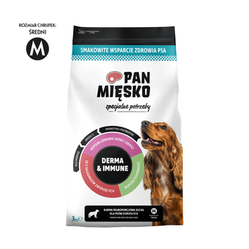 Karma sucha dla psa Pan Mięsko Specjalne potrzeby Derma & Immune - Wieprzowina z rybą (dorosły) chrupki M 3 kg
