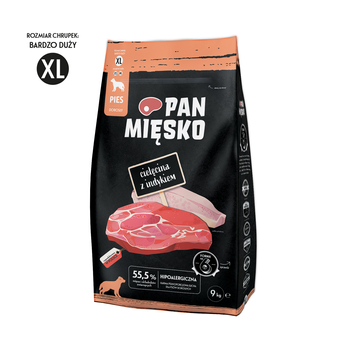 Karma sucha dla psa Pan Mięsko Cielęcina z indykiem XL 9 kg