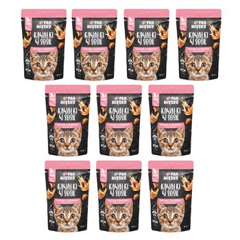 Zestaw Karma mokra dla kota Pan Mięsko Kawałki w sosie Kurczak z królikiem  (kociak) 85g x 12 szt.