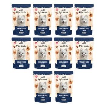 Zestaw Karma mokra dla psa Pan Mięsko Psia Uczta Kawałki w sosie z koziną (dorosły) 150g x 10 szt.