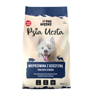 Karma sucha dla psa Pan Mięsko Psia Uczta Wieprzowina z dziczyzną (dorosły) 850g
