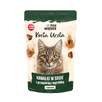 Karma mokra dla kota Pan Mięsko Kocia Uczta Kawałki w sosie z przepiórką i wątróbką (dorosły) 85g