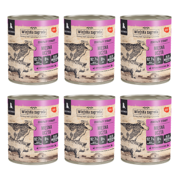 Zestaw Karma mokra dla psa Wiejska Zagroda Mięsna uczta 800 g (szczeniak) x 6 szt.