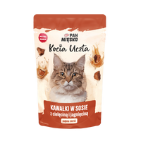 Karma mokra dla kota Pan Mięsko Kocia Uczta Kawałki w sosie z cielęciną i jagnięciną (dorosły) 85g